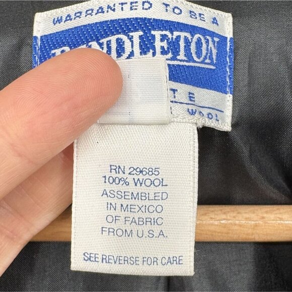 Vintage Pendleton Women's Petite Wool Blazer Jacket Size 12 Black Professional - Picture 4 of 11